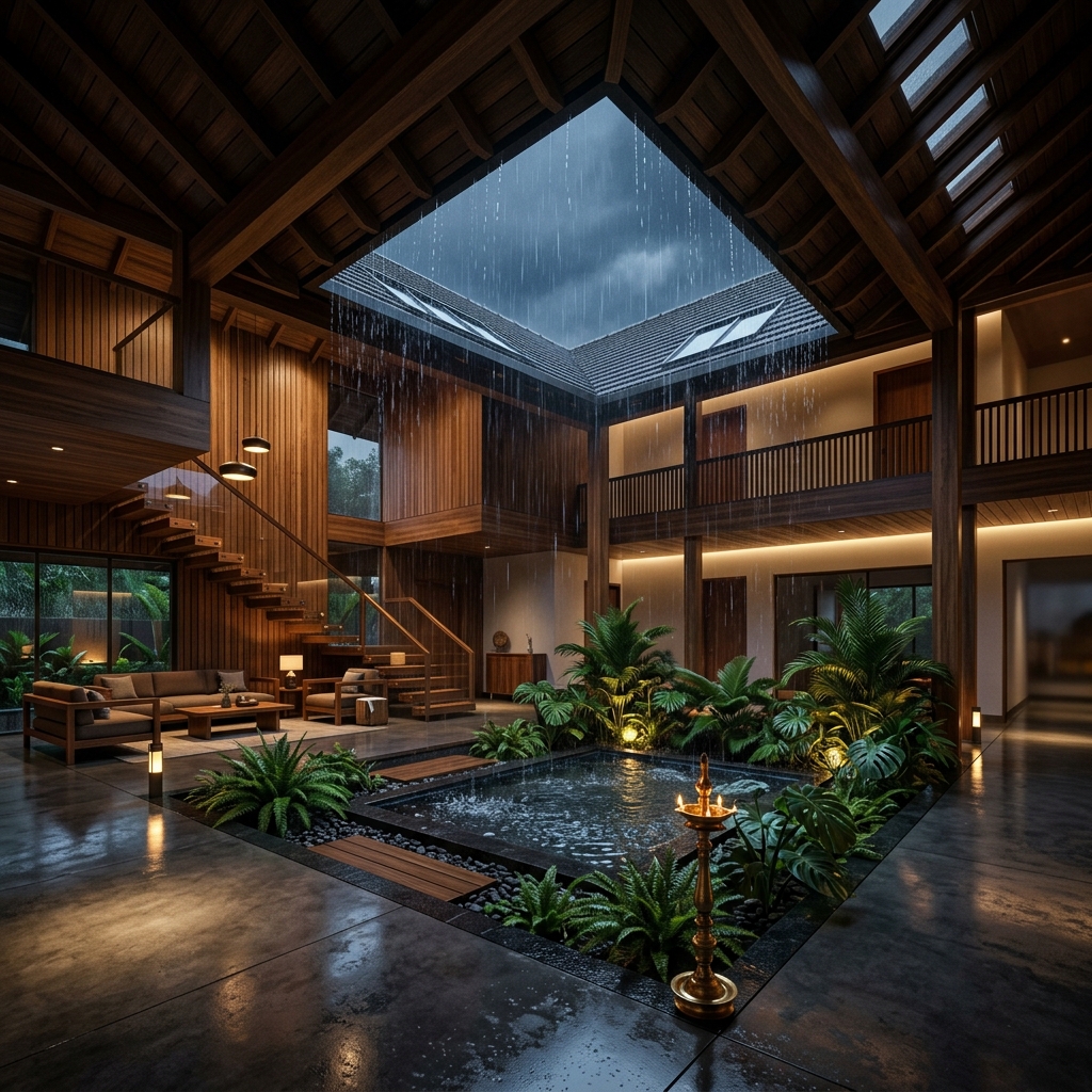 Modern Kerala courtyard interior